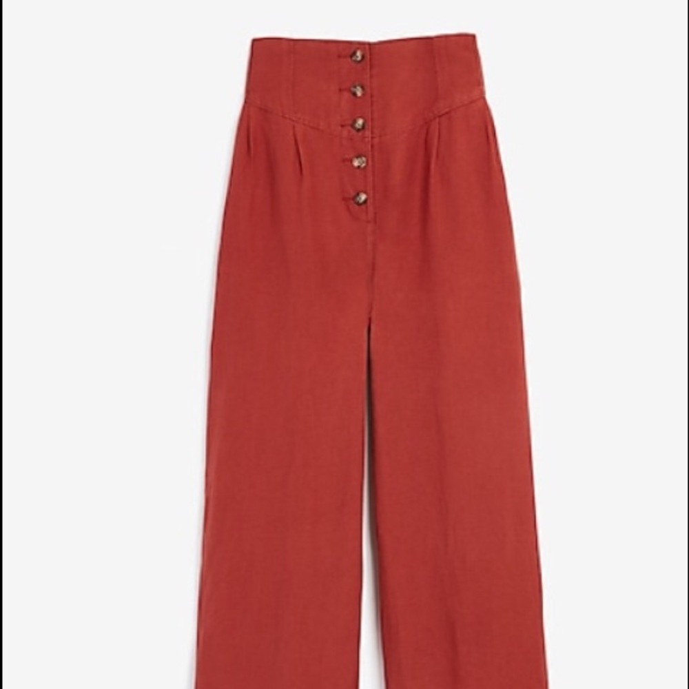 Super high rise Pants. Color henna. Size Xs